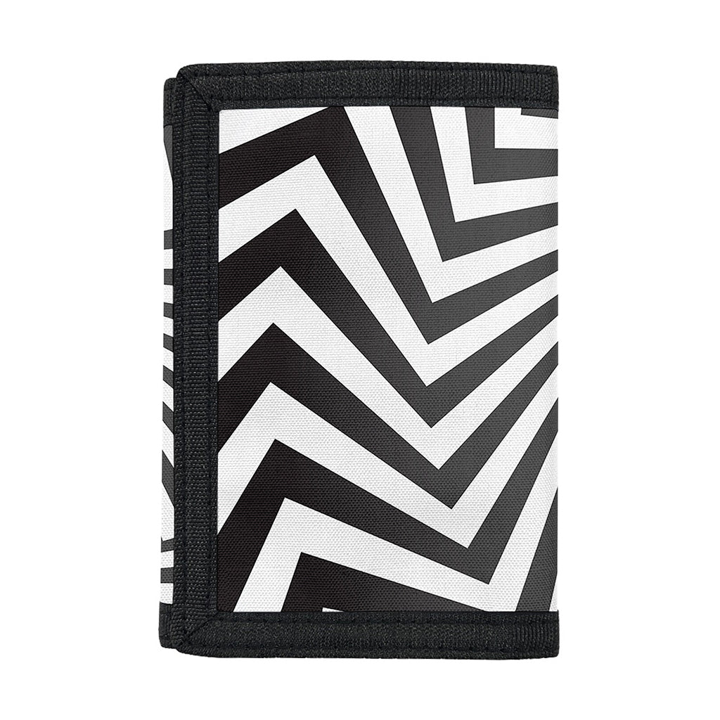 Angular Swirl Motion Illusion Print Trifold Wallet