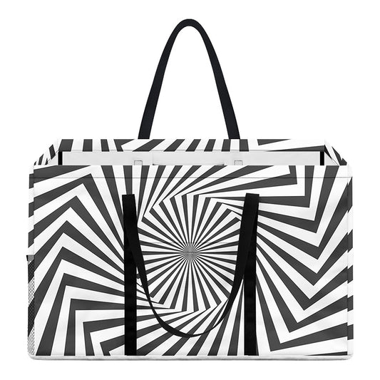 Angular Swirl Motion Illusion Print Utility Tote Bag