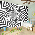 Angular Swirl Motion Illusion Print Wall Sticker