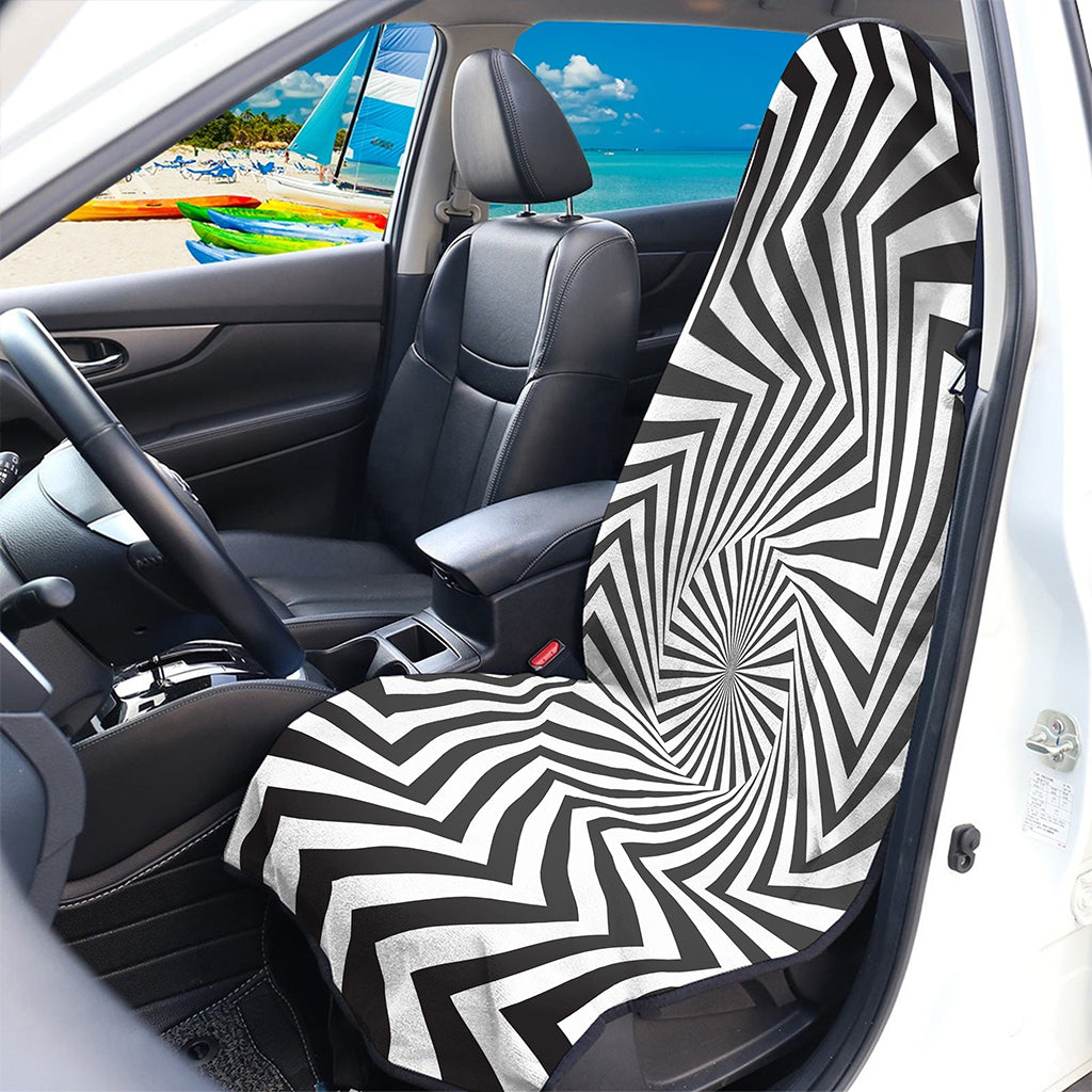 Angular Swirl Motion Illusion Print Waterproof Car Seat Cover