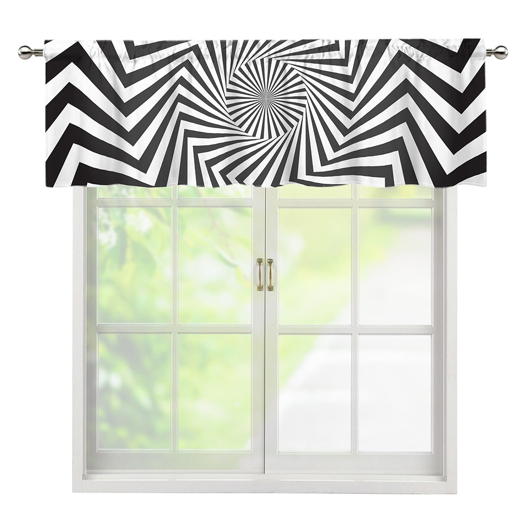 Angular Swirl Motion Illusion Print Window Valance