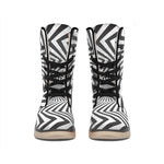 Angular Swirl Motion Illusion Print Winter Boots