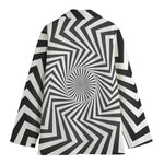 Angular Swirl Motion Illusion Print Women's Blazer