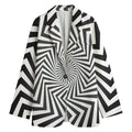 Angular Swirl Motion Illusion Print Women's Cotton Blazer