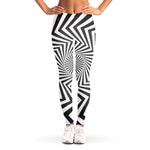 Angular Swirl Motion Illusion Print Women's Leggings