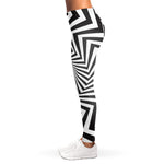 Angular Swirl Motion Illusion Print Women's Leggings