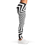 Angular Swirl Motion Illusion Print Women's Leggings