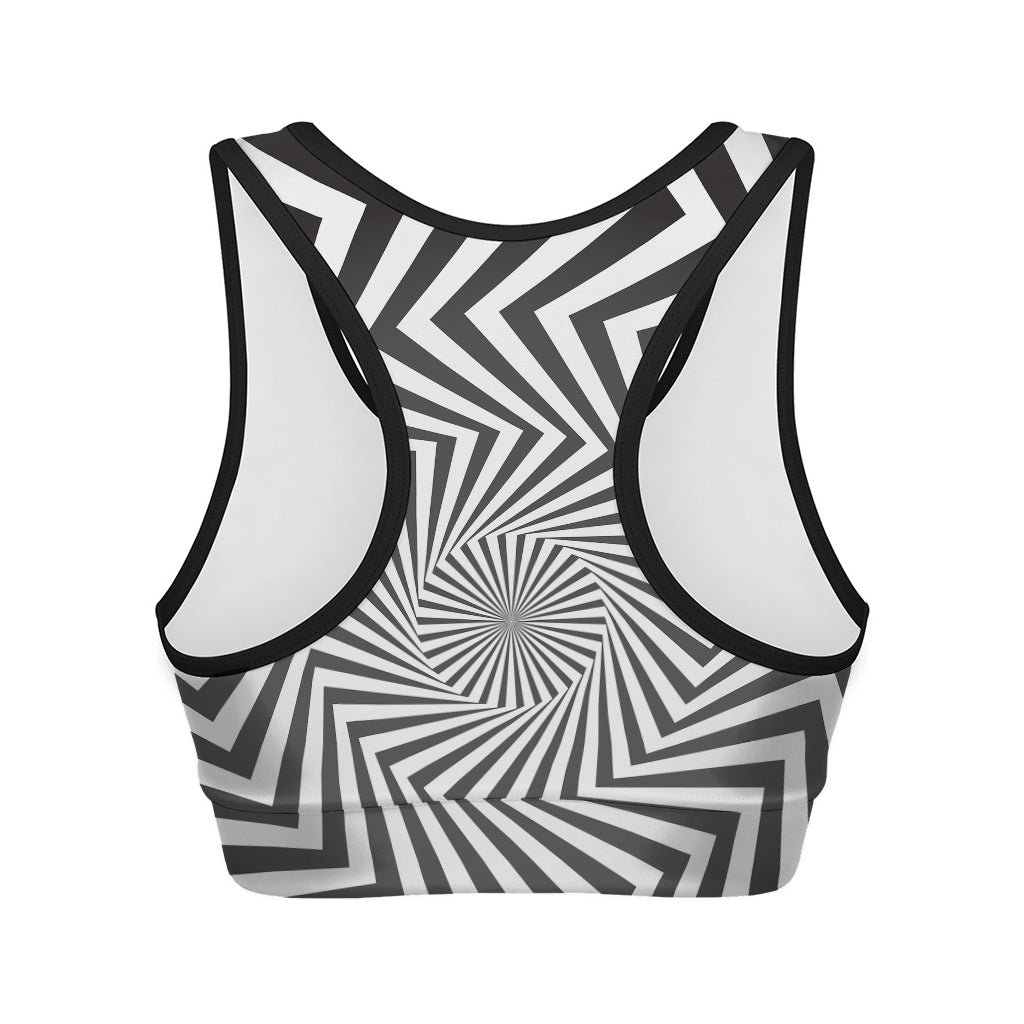 Angular Swirl Motion Illusion Print Women's Sports Bra