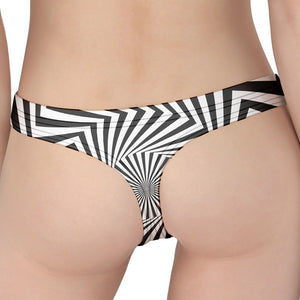 Angular Swirl Motion Illusion Print Women's Thong