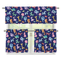 Animal Balloon Pattern Print 3 Piece Kitchen Curtains
