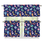 Animal Balloon Pattern Print 3 Piece Kitchen Curtains