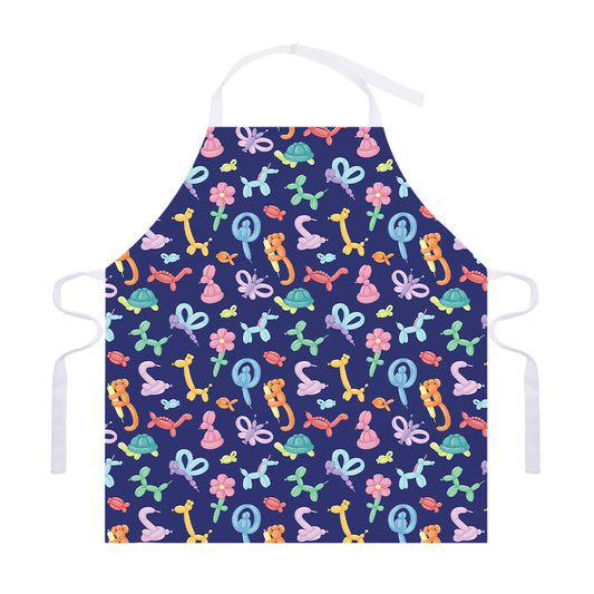 Animal Balloon Pattern Print Adjustable Apron