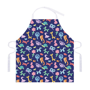 Animal Balloon Pattern Print Adjustable Apron