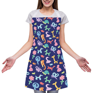 Animal Balloon Pattern Print Adjustable Apron