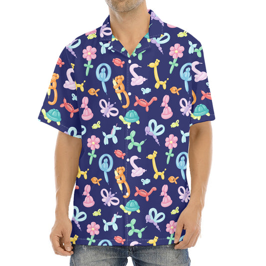 Animal Balloon Pattern Print Aloha Shirt