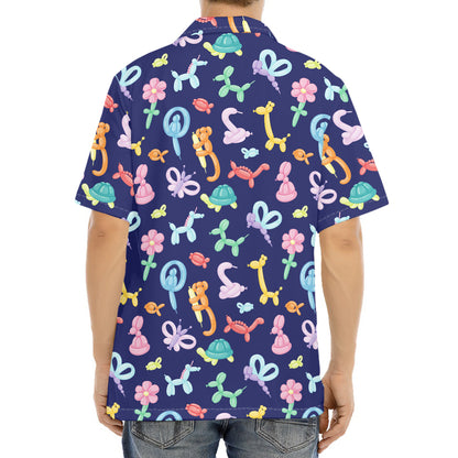 Animal Balloon Pattern Print Aloha Shirt