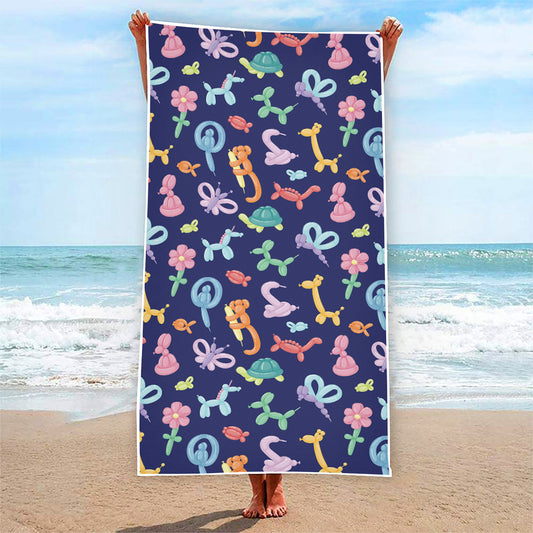 Animal Balloon Pattern Print Beach Towel