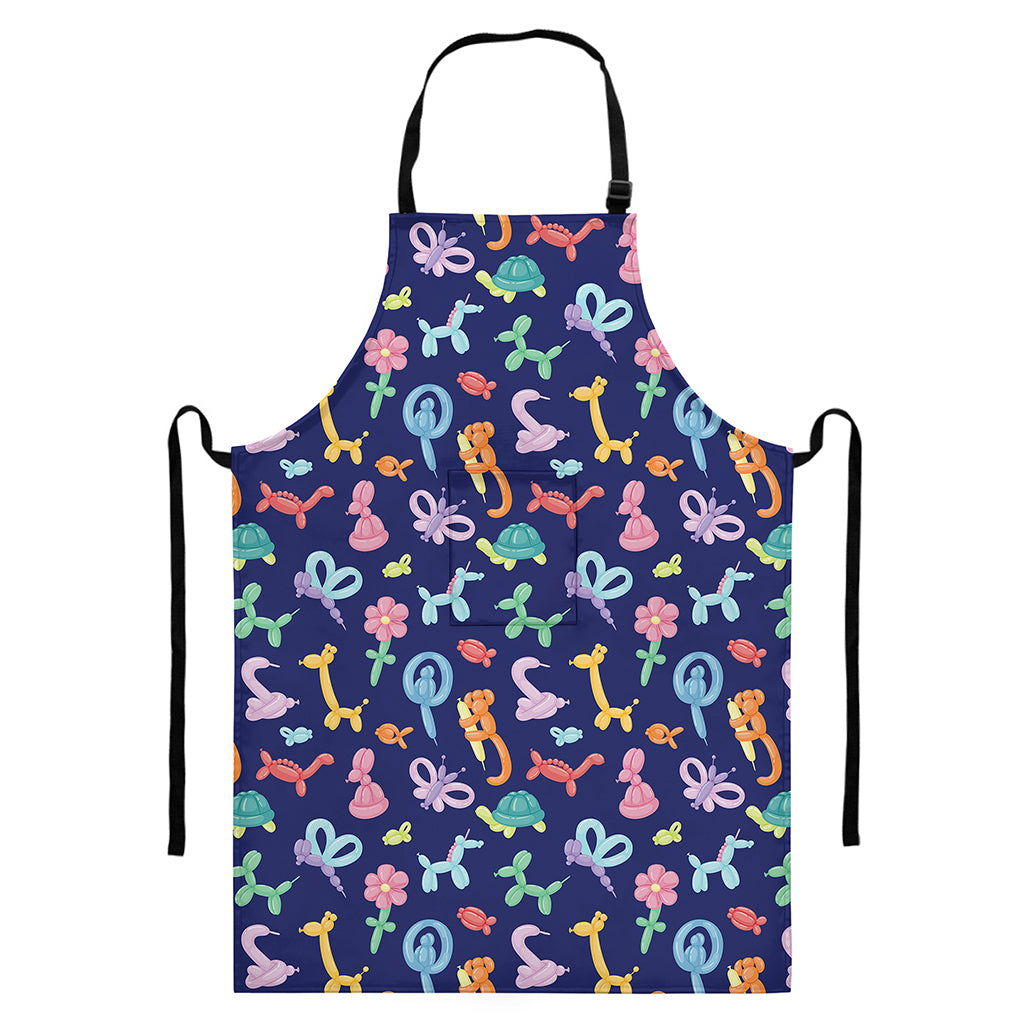 Animal Balloon Pattern Print Bib Apron With Pocket