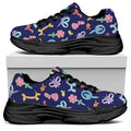 Animal Balloon Pattern Print Black Chunky Shoes