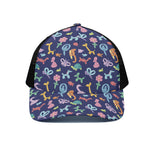 Animal Balloon Pattern Print Black Mesh Trucker Cap