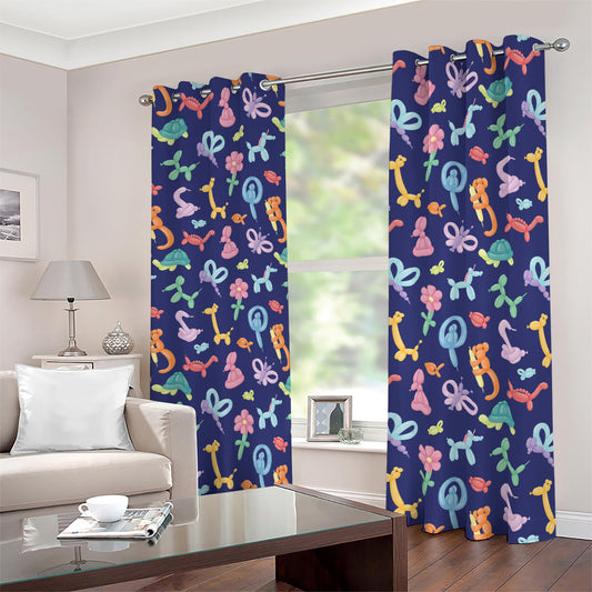 Animal Balloon Pattern Print Blackout Grommet Curtains