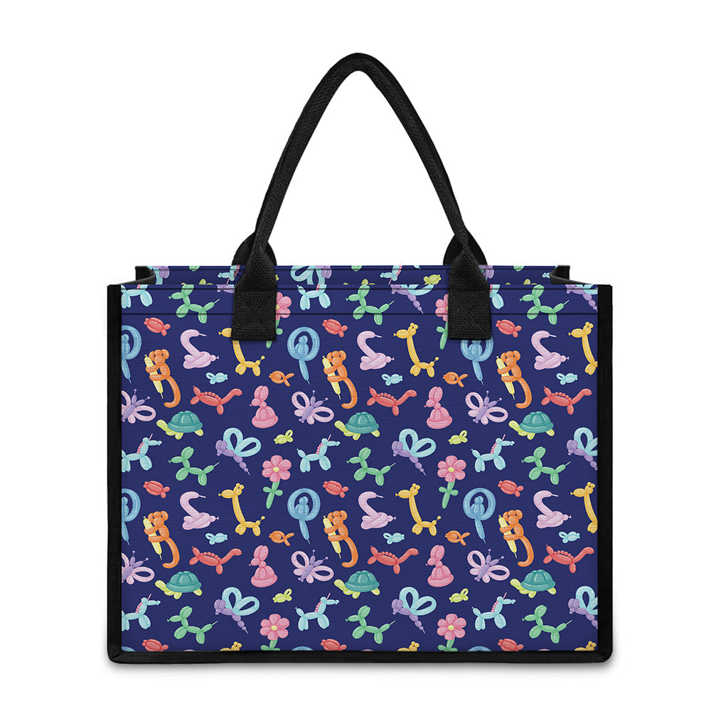 Animal Balloon Pattern Print Canvas Tote Bag