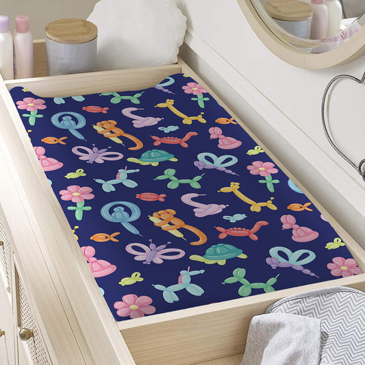 Animal Balloon Pattern Print Changing Pad Cover
