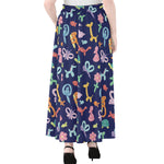 Animal Balloon Pattern Print Chiffon Maxi Skirt
