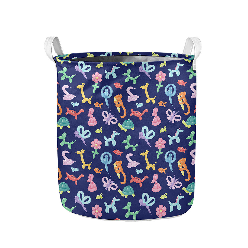 Animal Balloon Pattern Print Collapsible Laundry Basket