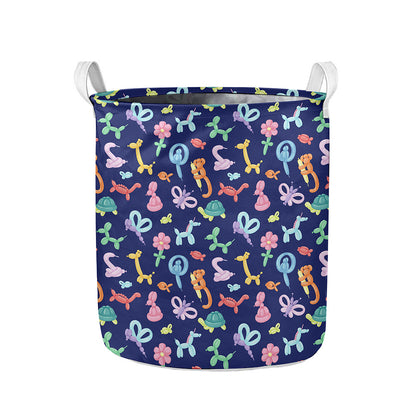 Animal Balloon Pattern Print Collapsible Laundry Basket
