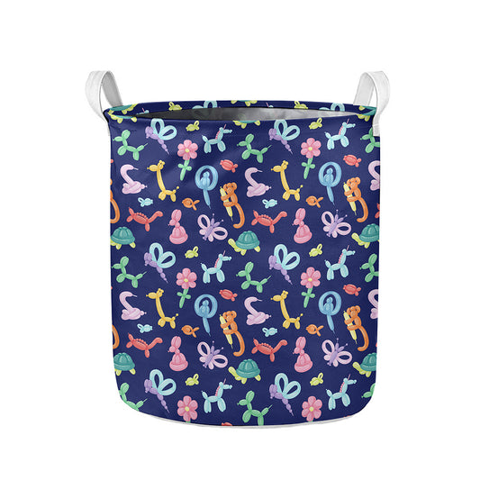 Animal Balloon Pattern Print Collapsible Laundry Basket