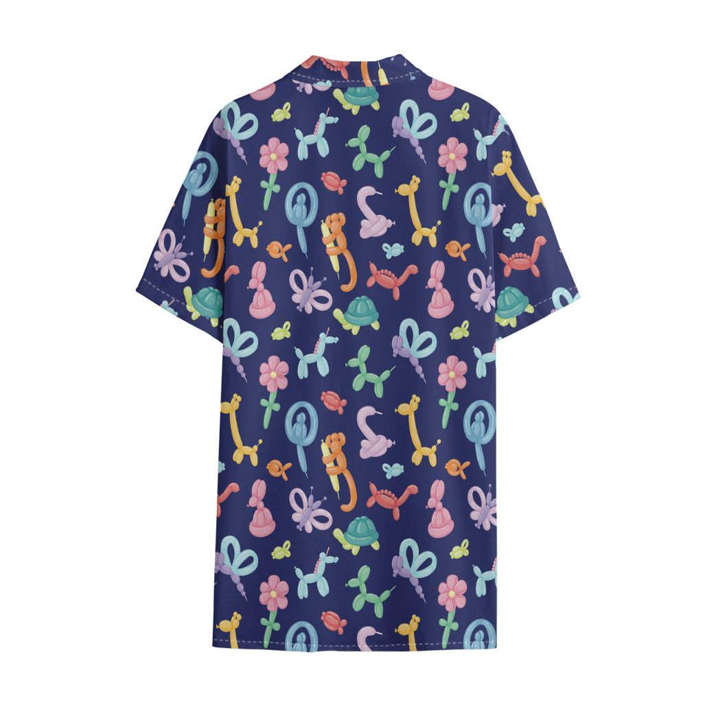 Animal Balloon Pattern Print Cotton Hawaiian Shirt