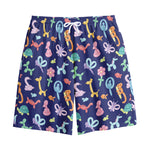 Animal Balloon Pattern Print Cotton Shorts