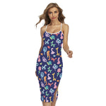 Animal Balloon Pattern Print Cross Back Cami Dress