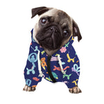 Animal Balloon Pattern Print Dog Zip Up Hoodie