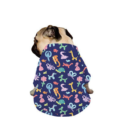 Animal Balloon Pattern Print Dog Zip Up Jacket