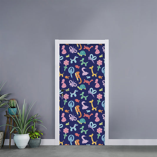 Animal Balloon Pattern Print Door Sticker