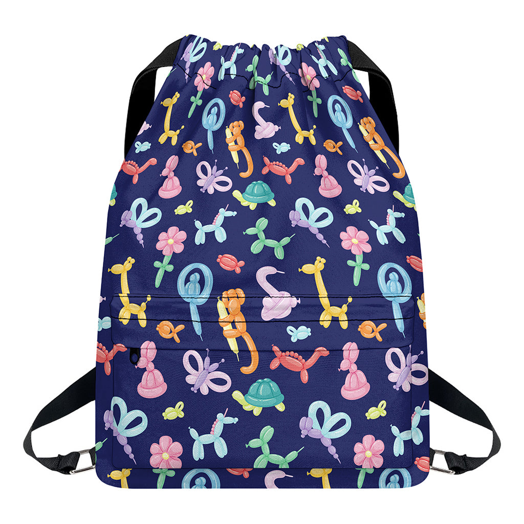 Animal Balloon Pattern Print Drawstring Backpack