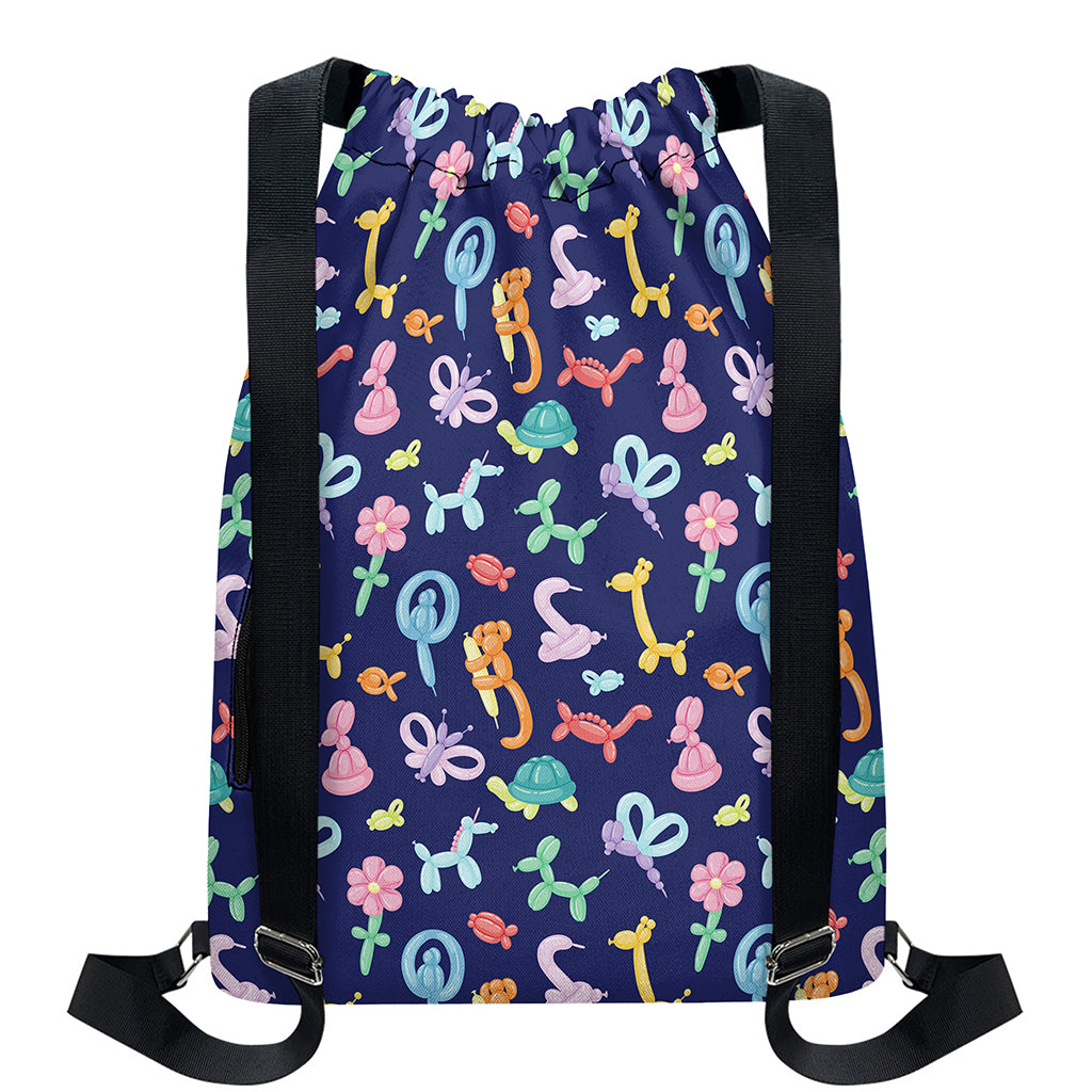 Animal Balloon Pattern Print Drawstring Backpack