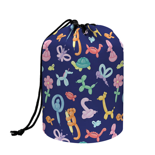 Animal Balloon Pattern Print Drawstring Makeup Bag