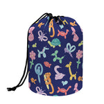Animal Balloon Pattern Print Drawstring Makeup Bag