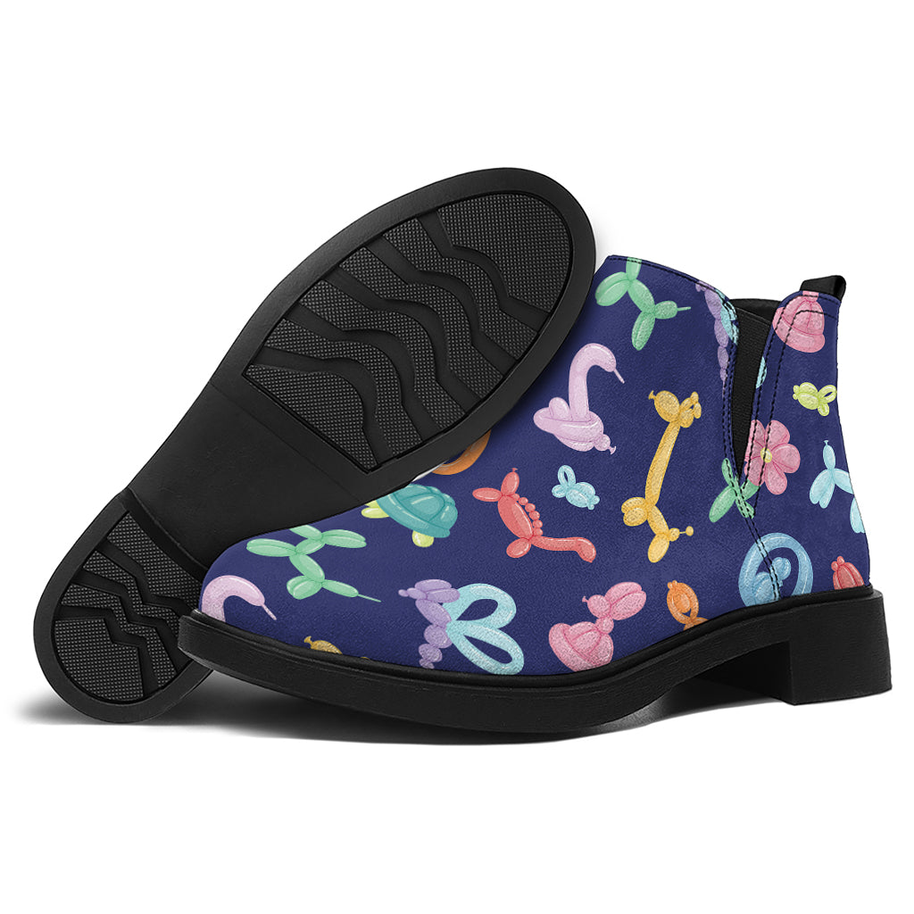 Animal Balloon Pattern Print Flat Ankle Boots