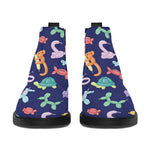 Animal Balloon Pattern Print Flat Ankle Boots