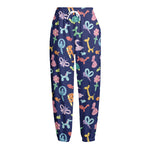 Animal Balloon Pattern Print Fleece Lined Knit Pants