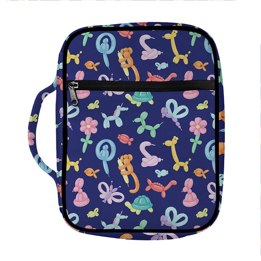Animal Balloon Pattern Print Front Pocket Bible Bag