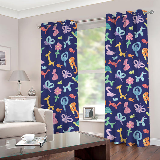 Animal Balloon Pattern Print Grommet Curtains
