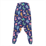 Animal Balloon Pattern Print Hammer Pants