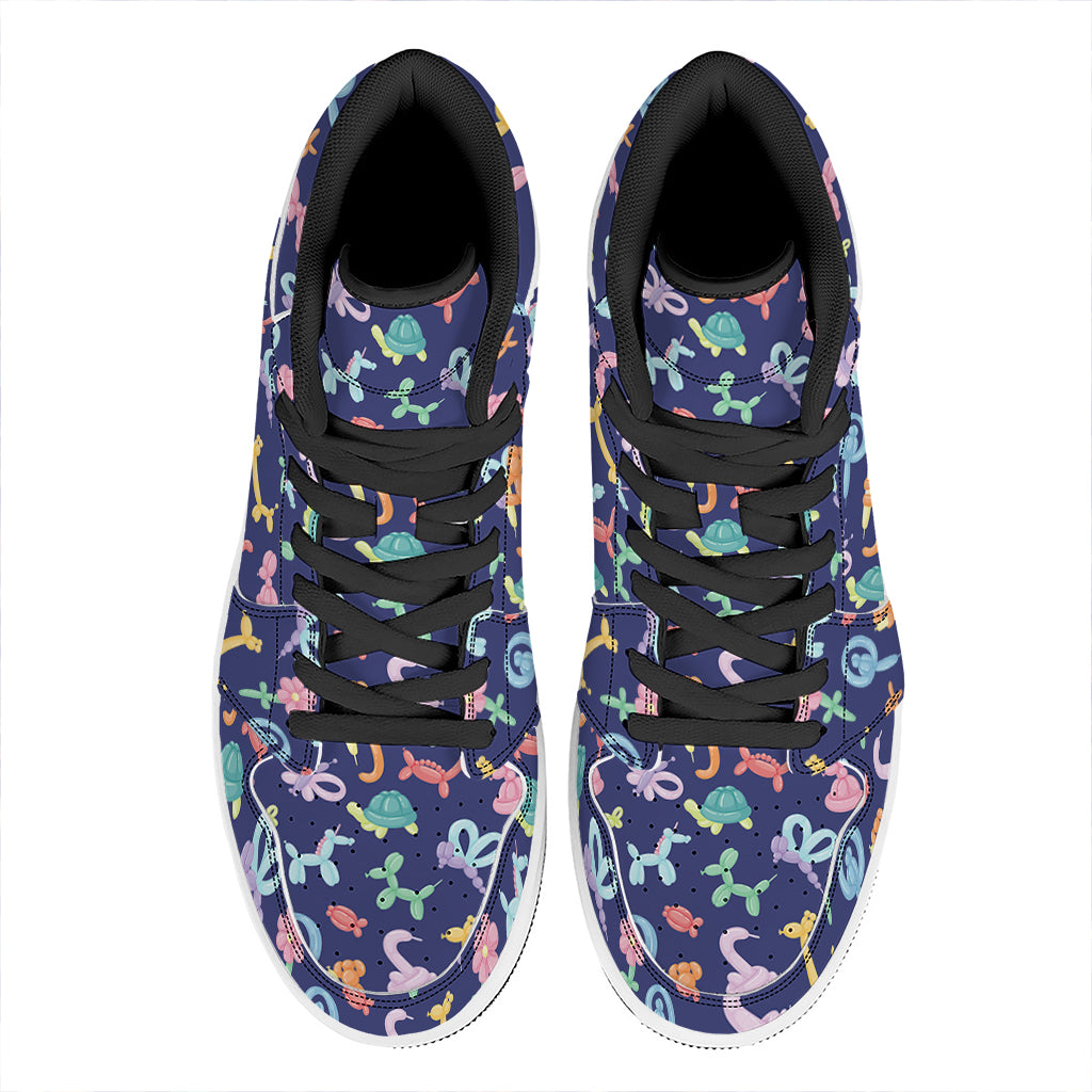 Animal Balloon Pattern Print High Top Leather Sneakers