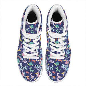 Animal Balloon Pattern Print High Top Leather Sneakers