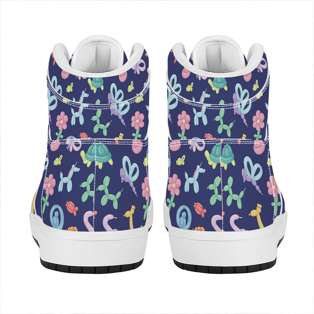 Animal Balloon Pattern Print High Top Leather Sneakers